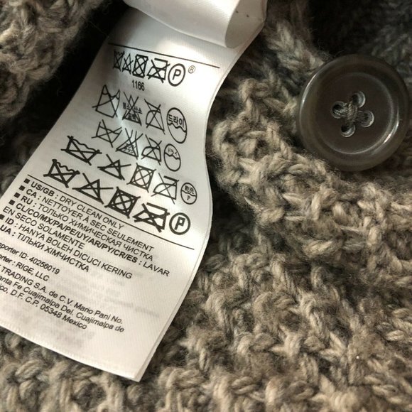 Banana Republic Knit Henley Sweater Cotton Wool Yak Gray Color block Men’s Large - Picture 6 of 10